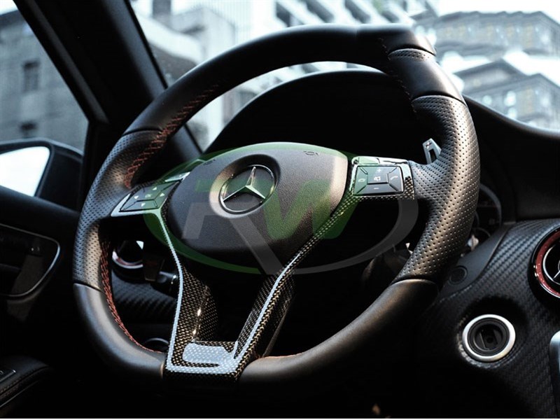 Mercedes Carbon Fiber Steering Wheel Trim (W204, W218, C117, W212)