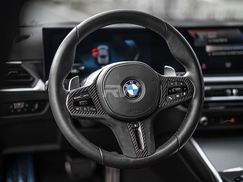 BMW G20 3-Series 330i M340i Carbon Fiber Alcantara Steering Wheel Trim
